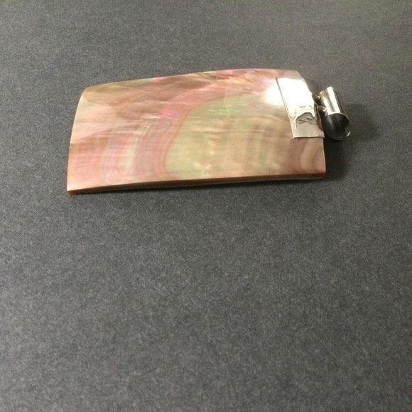 Rectangular Shell and Sterling Silver Pendant - Picture 8 of 8